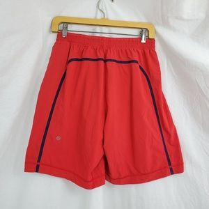 Lululemon Mens M Pace Breaker Short 8" Lined Red